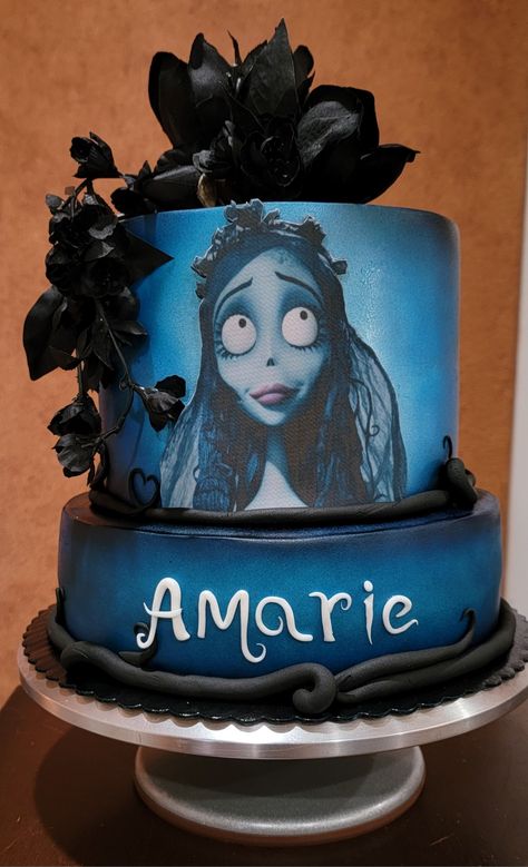 Corpse Bride Birthday Cake, Corpse Bride Birthday Party, Corpse Bride Cake, Corps Bride, Bride Cake, Nightmare Before Christmas Wedding, Emily Corpse Bride, Dead Bride, Bride Birthday