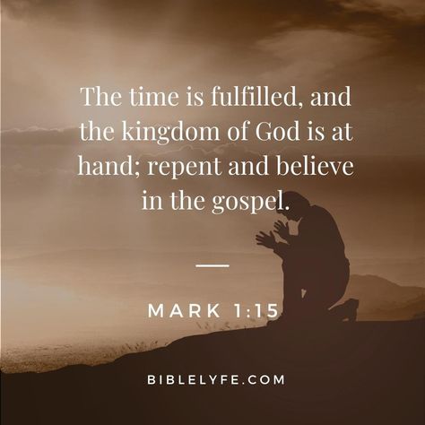 Repent And Believe, Gospel Of Mark, Christ Tattoo, Luke 9, Our Father In Heaven, Kingdom Of God, Bible Teachings, Kingdom Of Heaven, Bible Truth