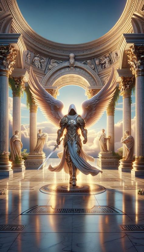 ♔ Anges Guerriers ♔ Angels Warriors Archanděl Michael, Heaven Art, Angel Artwork, Beautiful Angels Pictures, Angel Warrior, Greek Mythology Art, Digital Art Gallery, Spiritual Experience, Mythology Art