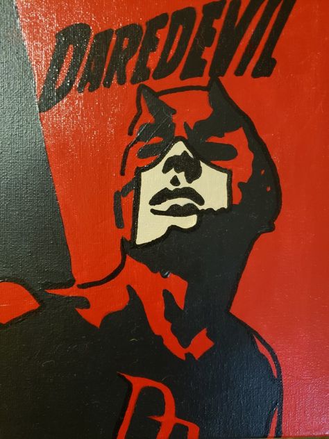 DAREDEVIL Daredevil Embroidery, Daredevil Painting, Dare Devil, Unique Paintings, Diy Art Painting, Drawing Ideas, Diy Art, Painting & Drawing, Art Ideas