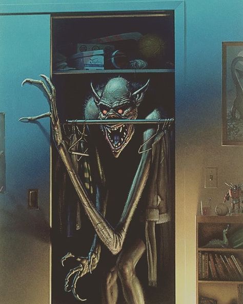 Michael Whelan, Scifi Fantasy Art, Scary Faces, In The Closet, Science Fiction Art, Vintage Horror, Scary Stories, Monster Art, The Closet