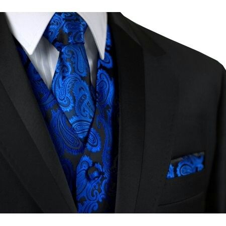 Best Tuxedo, Blue Tuxedo Wedding, Royal Blue Wedding Theme, Cool Tuxedos, Blue Tux, Blue Wedding Decorations, Wedding Tux, Formal Tuxedo, Tuxedo Vest