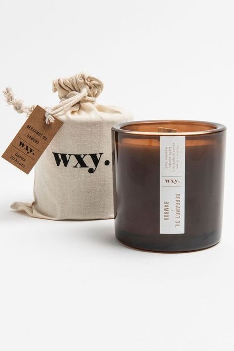 Wxy Big Amber Candle 12.5oz Bergamot + Bamboo Scented Candles Packaging, Soy Candles Packaging, Bamboo Wall Art, Coconut Nectar, Candle Bags, Amber Candle, Big Candles, Easy Candles, Candle Branding