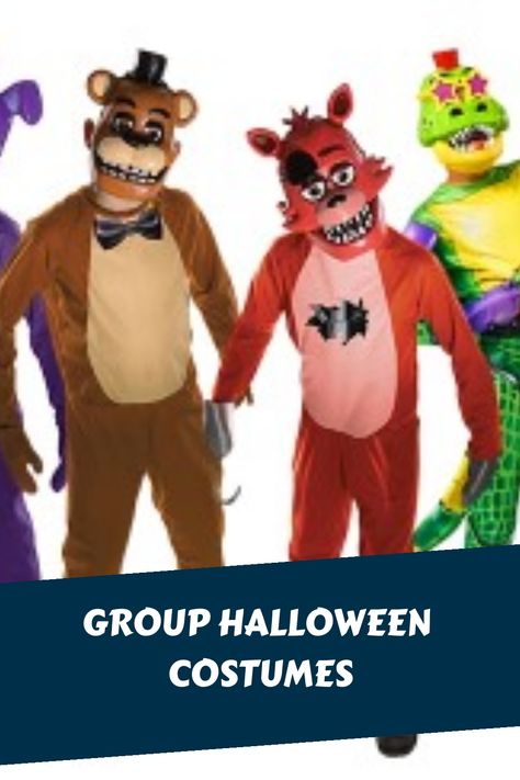 Group Halloween Costumes https://www.halloweencostumes.com/group-costumes.aspx Creative Group Costumes, Group Halloween Costume Ideas, Groups Of 4, Emo Fits, Halloween Group, Trio Halloween Costumes, School Halloween, Costume Inspo, My Board