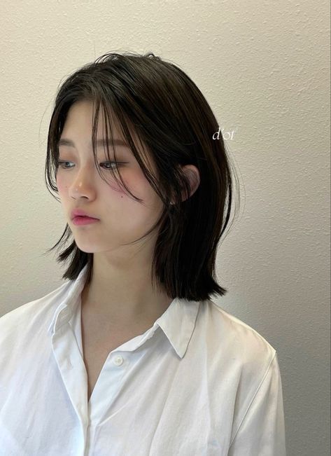 Korean Short Hair No Bangs, Short Layered Haircuts Asian, Short Straight Haircuts For Round Faces, Wof Cut Hair Short, Asian Haircut Medium Round Faces, Korean Haircut For Round Face, Short Hair Round Face Asian, Short Hair Korean Style Round Face, Medium Hair Asian