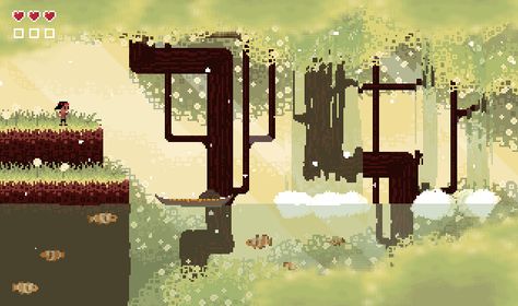 Game Platform Design, Platformer Game Art, 2d Video Game Art, Pixel Landscape Art, Platformer Pixel Art, 2.5d Game, 2d Platformer Character, Deemo Art, Pixel Art Platformer