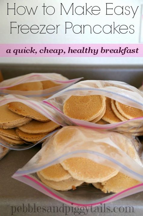 Freezer Pancakes, Cheap Healthy Breakfast, Super Easy Breakfast, Best Freezer Meals, Freezer Dinners, Whole Wheat Pancakes, Freezable Meals, Freezer Meal Planning, Freezer Friendly Meals