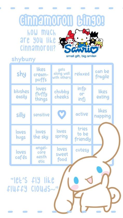 Cinnamoroll Party, Sanrio Party, Cinnamon Roll, Story Template, Activity Games, I Win, Infp, Infj, Get Well