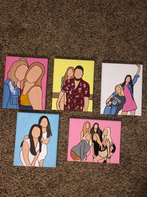 Cute Paintings Best Friends, Best Friend Painting Ideas Canvases Easy, Paintings For Friends Birthday, Small Canvas Paintings For Best Friend, Paintings For Your Best Friend, Mini Canvas Art For Best Friend, Bestie Painting Ideas On Canvas, Cute Best Friend Painting Ideas, Friendship Paintings Ideas On Canvas