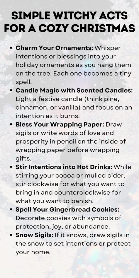 Embrace Yule magic with simple spells for a cozy Christmas. Bless gingerbread cookies with protection, charm your ornaments with abundance, and light candles for solstice intentions. Celebrate the Winter Solstice with these Eclectic Witchcraft ideas that honor pagan traditions and the Wheel of the Year. Perfect for all witches seeking seasonal magic. Start your rituals now! Enchanted Cookies, Simple Witchcraft, Witchcraft Ideas, Yule Holiday, Witchcraft Rituals, Witchy Christmas, Being A Witch, Yule Traditions, Eclectic Witchcraft