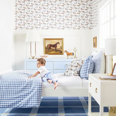 Caitlin Wilson on Instagram: “Ready, set, adventure! Our Horse & Jockey collection is a classic, sophisticated theme for a growing equestrian! Pair it with rich leathers…” Horse Jockey, Caitlin Wilson, Valley Road, Playful Style, Kids Bedrooms, Boy Bedroom, Big Boy Room, Boy's Bedroom, Toddler Room