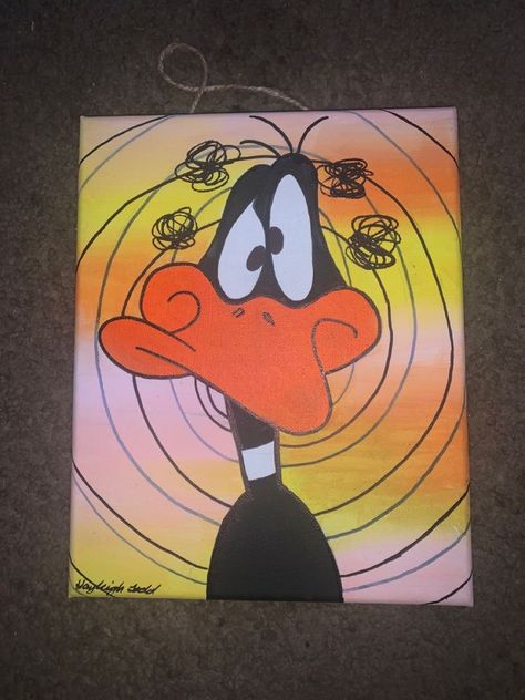 @glockscrollz Disney Pop Art, Disney Canvas Art, Arte Peculiar, Canvas Drawing, Hippie Painting, Paint Canvas, Pop Art Canvas, Simple Canvas Paintings, Easy Canvas Art