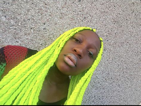 Neon box braids Braided Hairstyles For White Women, Hairstyles For White Women, Black Box Braids, Natural Braided Hairstyles, Neon Box, Juicy Lips, Braided Hairstyles Easy, Hairstyles Easy, Girl Hair