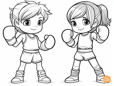 illustration of Boxing champion coloring page Boxing Coloring Pages, Sports Coloring Pages, Boxing Champions, Combat Sports, Art Masters, Boxing Gloves, Character Portraits, Free Kids, Having Fun