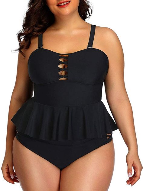 Modest Bathing Suit, Backless Tankini, Peplum Tankini, Retro Bathing Suits, High Waisted Tankini, Plus Size Tankini, Black Tankini, Tankini Swimsuits For Women, Swimwear High Waisted