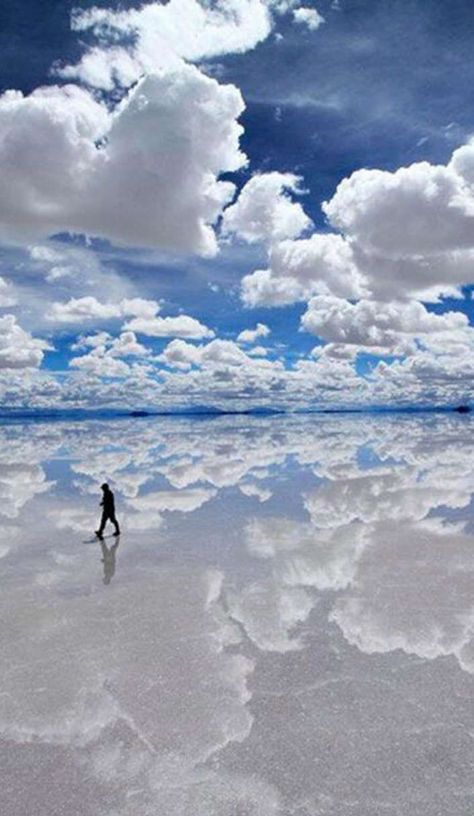 In the middle of southwest Bolivia sits a massive, 4,000 square mile patch of salt flats. In the summer, it's a prime source of lithium and...Bolivia Travel | Bolivia Destinations | Bolivia Honeymoon | Bolivia Backpacking Vacation South America #travel #honeymoon #vacation #backpacking #budgettravel #offthebeatenpath #bucketlist wanderlust #Bolivia #SouthAmerica #exploreBolivia #visitBolivia #seeBolivia #discoverBolivia #travelBolivia Salt Flat Bolivia, Cloud Landscape, Salt Flat, Web Images, White Clouds, Sky And Clouds, Beautiful Sky, Bolivia, Amazing Nature