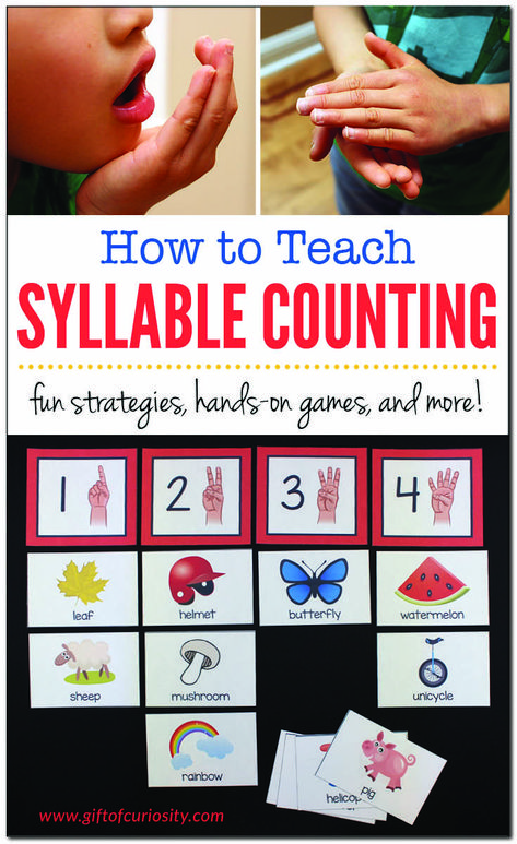 Teach Syllables Kindergarten, How To Teach Syllables In Preschool, Blending Syllables Kindergarten, Counting Syllables Kindergarten, Prek Syllable Activities, Syllables For Kindergarten, Preschool Syllables Activities, Syllables Activities Kindergarten, Kindergarten Syllable Activities