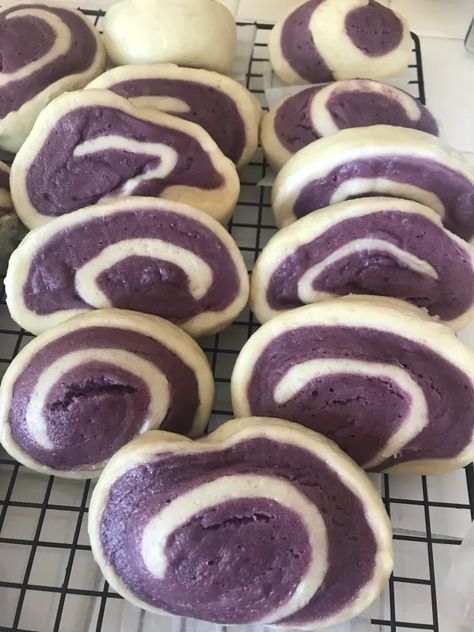 Taro Mantou Buns – At Home With Theresa Mantou Buns, Japanese Purple Sweet Potato, Purple Bread, Sweet Potato Varieties, Okinawan Sweet Potato, Purple Sweet Potatoes, Soup Recipes Slow Cooker, White Bread, Sweet Potatoes