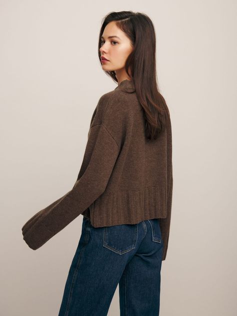 Brown Outfit, Friends With Benefits, Wool Sweater, Wool Sweaters, Straight Jeans, Fabric Care, Full Length, Relaxed Fit, Crew Neck