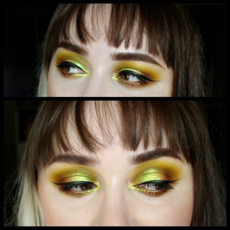 Four Twenty Palette Looks, Chartreuse Eye Makeup, Chartreuse Eyeshadow, Chartreuse Makeup, Four Twenty, Candy Lips, Makeup Nails Designs, Winter Makeup, Makeup Eye Looks