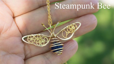 Wire Wrapped Jewelry Rings, Steampunk Bee, Wire Wrap Tutorial, Wrapping Tutorial, Wrap Tutorial, Diy Wire Earrings, Wire Wrapping Tutorial, Wire Wrap Jewelry Designs, Wire Wrapped Jewelry Diy