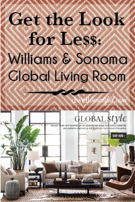 Get the Look for Less: Williams and Sonoma Global Living Room | Dwell Beautiful Faux Zebra Rug, Williams And Sonoma, Tropical Interior Decor, More Organized Life, Neutral Couch, Global Living Room, Tropical Interior, Morning Room, I Love Lamp