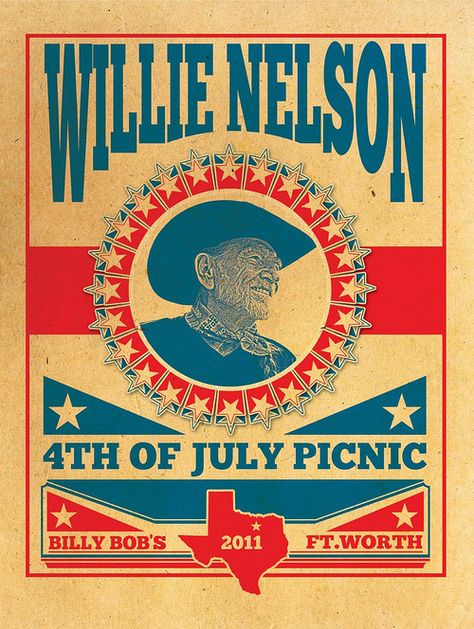 4th of July Picnic Vintage 4th Of July Aesthetic, Paint Advertising, Bands Posters, Fourth Of July Picnic, Cosmic Cowboy, Lobby Sign, Texas Music, Americana Music, Austin Art