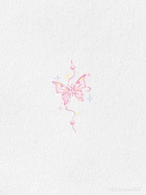 Light Pink Tattoo, Tatu Ideas, Pink Butterfly Tattoo, Minimalistic Tattoo Ideas, Soft Tattoo, Minimalistic Tattoo, Small Girly Tattoos, Fairy Tattoo Designs, Small Pretty Tattoos