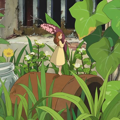 𝒕𝒉𝒆 𝒔𝒆𝒄𝒓𝒆𝒕 𝒘𝒐𝒓𝒍𝒅 𝒐𝒇 𝒂𝒓𝒓𝒊𝒆𝒕𝒕𝒚 Arrietty Scenes, Ghibli Wallpapers, Ghibli Scenes, The Secret World Of Arrietty, Secret World Of Arrietty, Beau Film, Ghibli Artwork, The Secret World, Studio Ghibli Movies