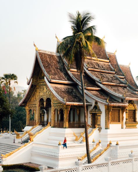 Laos Temple, French Colonial Architecture, Laos Country, Kuang Si Falls, Luang Prabang Laos, Laos Travel, Asian Architecture, French Colonial, Luang Prabang