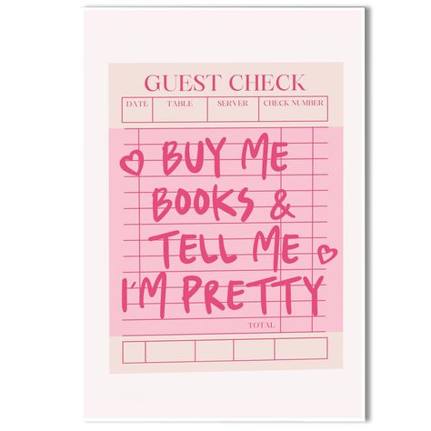 Poster Card Wall Decor, For The Plot Canvas, Self Love Posters Aesthetic, Country Wall Prints, Cute Paintings For Room, Simple Prints For Walls, Book Canvas Painting, Cute Wall Posters, Pink Guest Check