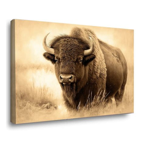 PRICES MAY VARY. bison wall art is printed on high-definition canvas, which is UV-resistant and can be stored for a long time without fading, achieving a very ideal indoor effect. High-Definition Canvas: High-definition picture photos printed on canvas with vivid colors, thick high-quality canvas creates the look and feel of pristine nature and masterpieces. High-quality material: The poster is made of high-density canvas, and there are two options of wooden inner frame and black metal outer fra Buffalo Artwork, Buffalo Wall Art, Buffalo Animal, Bison Art, Buffalo Art, Buffalo Print, Log Cabin Decor, Nature Inspired Decor, Modern Art Decor