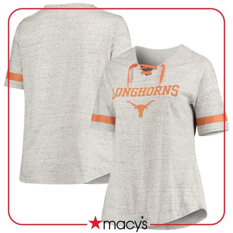 in stock Lace Up T Shirt, Female Profile, Texas Longhorns, White T, Screen Print, Womens Clothing Tops, Fashion Clothes Women, V Neck T Shirt, Texas