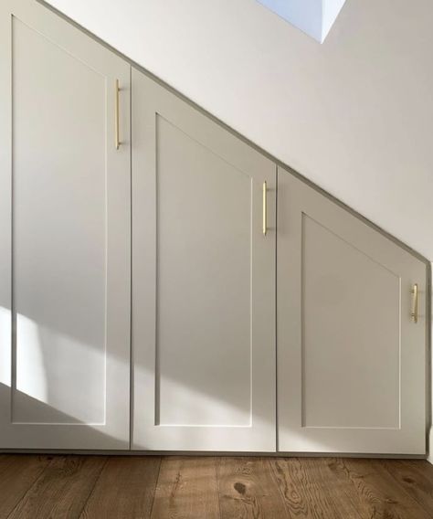 Under Stairs Hidden Storage, Built In Shoe Cupboard, Staircase Wardrobe Ideas, Under Stairs Wardrobe Closet Ideas, Under Staircase Storage Design, Ikea Platsa Under Stairs, Staircase Drawers Built Ins, Almirah Under Staircase, Wardrobe Built Over Stair Bulkhead