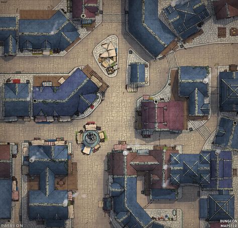 Town Square Battlemap, City Battlemap Dnd, Dnd Street Map, Dnd Battle Maps City, City Street Battlemap, Dnd City Battle Map, Town Battlemap, Dnd City Map, Underground Dungeon