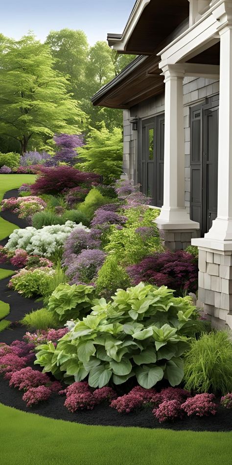 23 Stunning side of house landscaping ideas showcasing vibrant flowers and shrubs. Shady Landscape Ideas, Entry Garden Ideas, Side Of House Landscaping Ideas, Ranch Landscaping Ideas, Side Of House Landscaping, Small House Landscaping, Front Landscaping Design, House Landscaping Ideas, Boxwood Landscaping