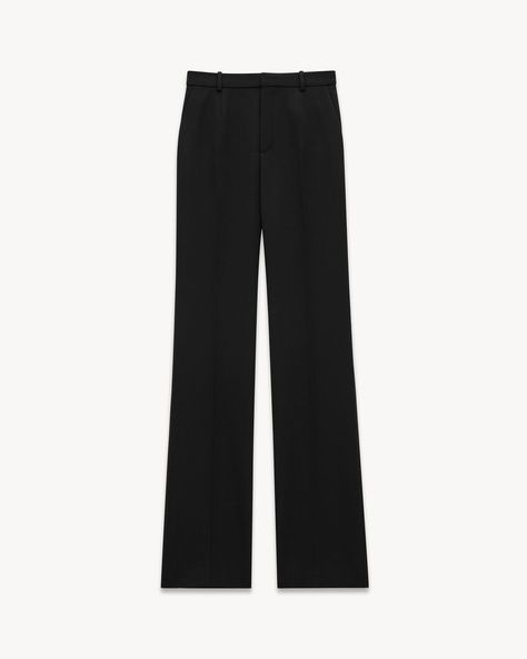 Flared Tuxedo Pants in Grain de Poudre | Saint Laurent | YSL.com Ysl Pants, Fall Handbags, Tuxedo Pants, Fall 24, Crossbody Bags For Travel, Black Strapless Dress, Black Flare, Boot Pumps, Pant Shirt