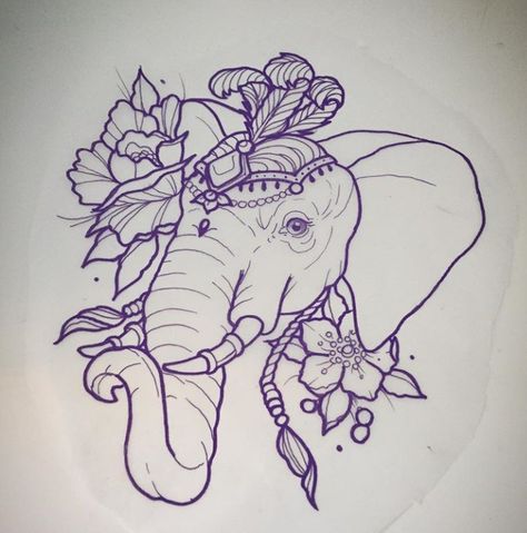 Neo Traditional Elephant, Traditional Elephant, Flower Tattoo Arm, Baby Elephants, Elephant Tattoo, Tattoo Arm, Rose Tattoo Design, Elephant Tattoos, Ann Marie