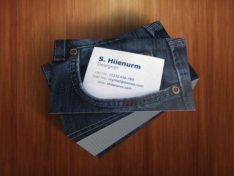 Good business card for a jeans or clothing range. Printables Business, Card Quotes, Clever Business Cards, Cards Craft, Beautiful Business Card, Graphic Design Business Card, Name Card Design, Professional Business Card Design, Visiting Card Design