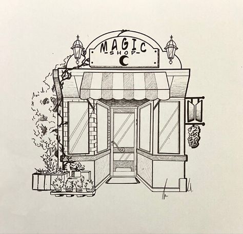 Magic Shop Fanart, Into The Magic Shop Book, Magic Shop Tattoo Ideas, Book Shop Drawing, Bts Magic Shop Tattoo, Magic Shop Illustration, Magic Shop Drawing, Bts Inspired Drawings, Bts Magic Shop Wallpaper