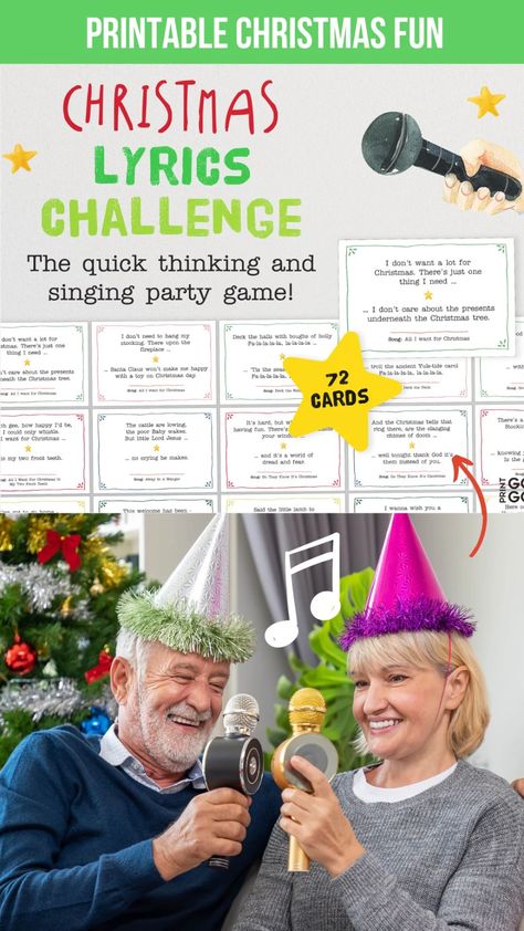 Christmas Finish The Lyrics Game, Finish The Lyrics Christmas Songs, Finish The Christmas Song Game, Christmas Song Games, Popular Christmas Songs, Finish The Lyrics, Gift Exchange Games, Christmas Lyrics, Christmas Games For Family