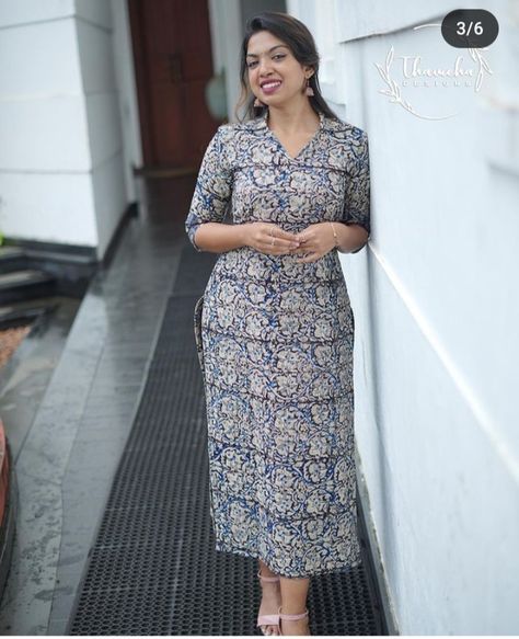 Kalamkari Kurthi Models, New Kurti Designs 2024 Latest Simple, Kalamkari Kurta Designs Women, Kalamkari Dress Designs Latest, Kurthi Models Latest Party Wear, Kurthi Models Latest Cotton, Kalamkari Kurti Designs Latest, Kalamkari Kurti Designs, Cotton Kurti Designs Latest Fashion