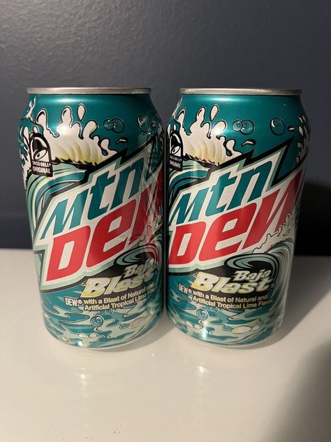 🌊 Brand New 20th Anniversary Mountain Dew Baja Blast Soda Taco Bell (2 Cans) | eBay Baha Blast, Mtn Dew Baja Blast, Mountain Dew Baja Blast, Burr Basket, Baja Blast, Mtn Dew, Workout Beginner, Committed Relationship, Cute Emo