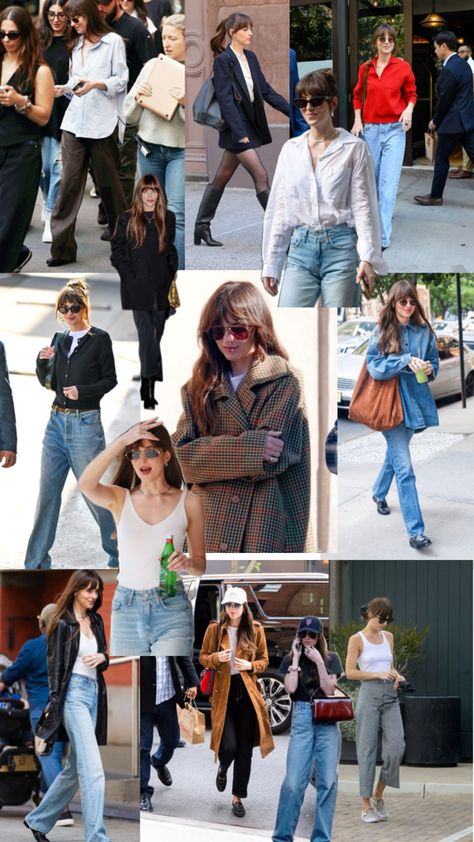 Sunday Casual Outfit, Dakota Johnson Street Style, Gno Outfit, Tomboy Femme, Dakota Johnson Style, Fall Transition Outfits, Style Muse, Transition Outfits, Street Style Chic