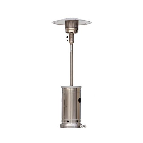 Garden Treasures 48000-BTU Stainless Steel Floorstanding Liquid Propane Patio Heater in the Gas Patio Heaters department at Lowes.com Pea Gravel Fire Pit, Gravel Fire Pit, Natural Gas Patio Heater, Gas Patio Heater, Propane Patio Heater, Patio Heaters, Outdoor Patio Space, Outdoor Heaters, Backyard Deck