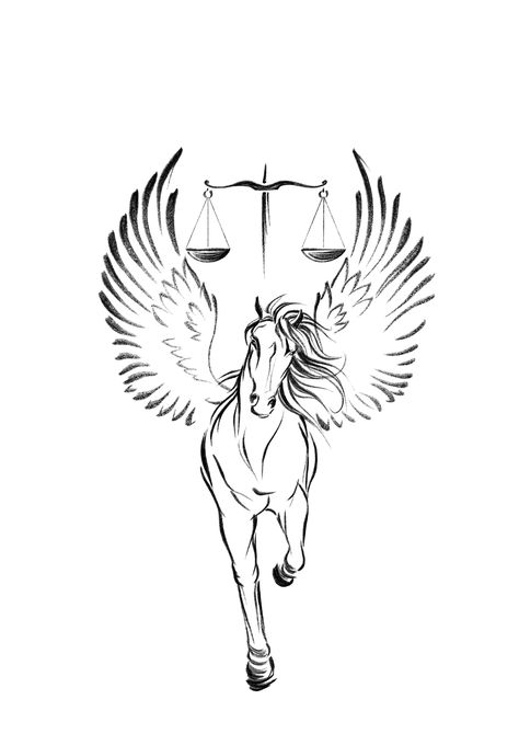 Pegasus Tattoo, Animals Tattoos, Libra Tattoo, Horse Tattoo, Libra Zodiac, Tattoo Ideas, Moose Art, Tattoo Designs, Horses