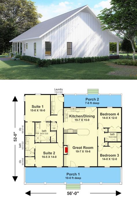 2000 Sq Ft Single Level House Plans, Farmhouse Floor Plans 1500 Sq Ft, Single Story House Floor Plans 2000sq Ft, 1 Floor Farmhouse Plans, Single Story Farmhouse Plans 2000 Sq Ft, One Story Open Floor Plan Farmhouse, Simple Ranch House Plans With Basement, Single Floor 4 Bedroom House Plans, 4 Bedroom 1600 Sq Ft House Plans