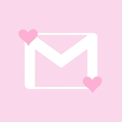 Gmail Pfp, Pink Mail Icon, Pink Gmail Icon, Heart Mail, Gmail App Icon, Mail App Icon, Heart App Icon, Ipad Icons, Ipad Design