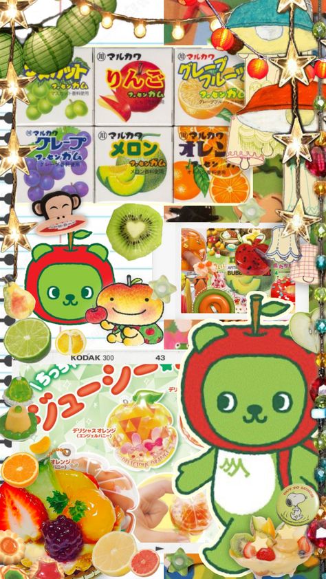 Something something fruit joke #fruit #colorful #eclectic #japan #vintage #trinkets Fruit Collage, Vintage Trinkets, Colorful Eclectic, Toro Inoue, Posca Art, Something Something, Graphic Poster Art, Japan Vintage, Wallpaper For Your Phone