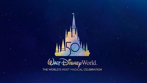 Disney World 50th Anniversary logo 50th Anniversary Logo, Walt Disney Imagineering, Disney Vacation Planner, Disney 50th Anniversary, Disney Imagineering, 50th Anniversary Celebration, Anniversary Logo, Walt Disney Animation, Disney Planning